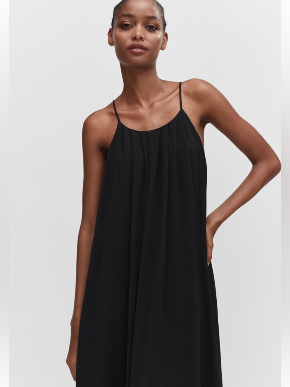 In February Black Spaghetti Strap Sleeveless Maxi Dress